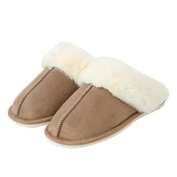 Faux Suede Center Seam Slippers - Picture 10 of 16
